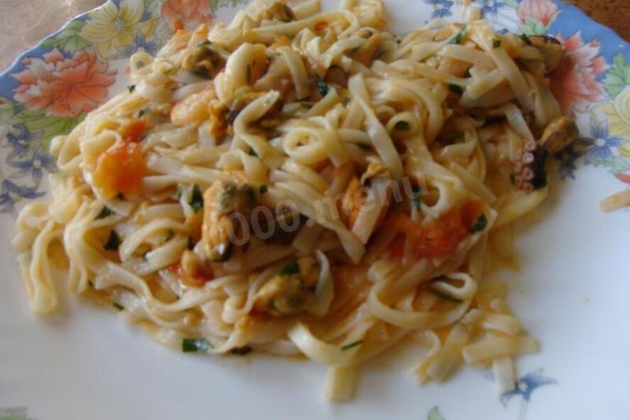 Рецепт лапши с морепродуктами