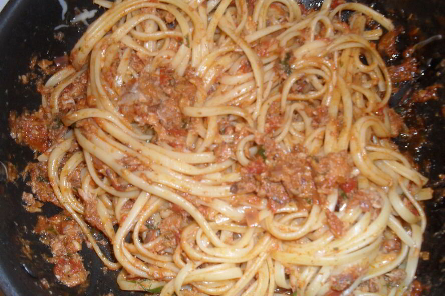 Рецепт лапши с тунцом