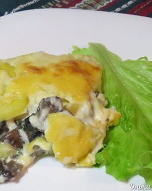 Картофельная лазанья с грибами