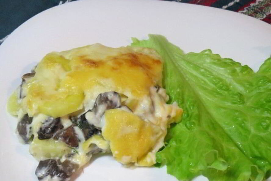 Рецепт картофельной лазанья с грибами