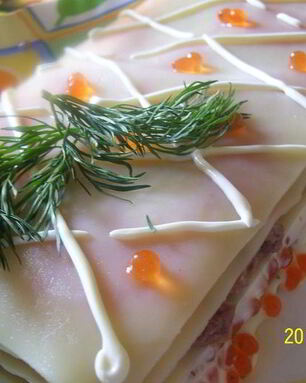 Холодная рыбная лазанья