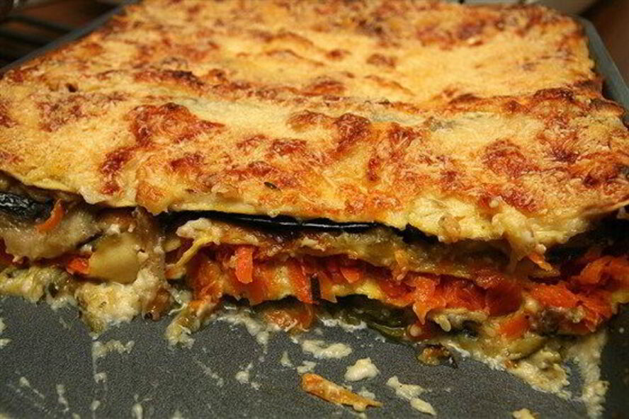 Рецепт лазаний с баклажанами, песто, фундуком и петрушкой