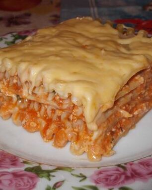 Лазанья с куриным фаршем