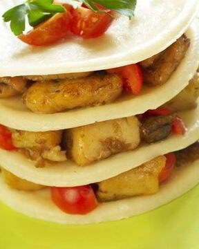 Лазанья с рыбным филе и грибами