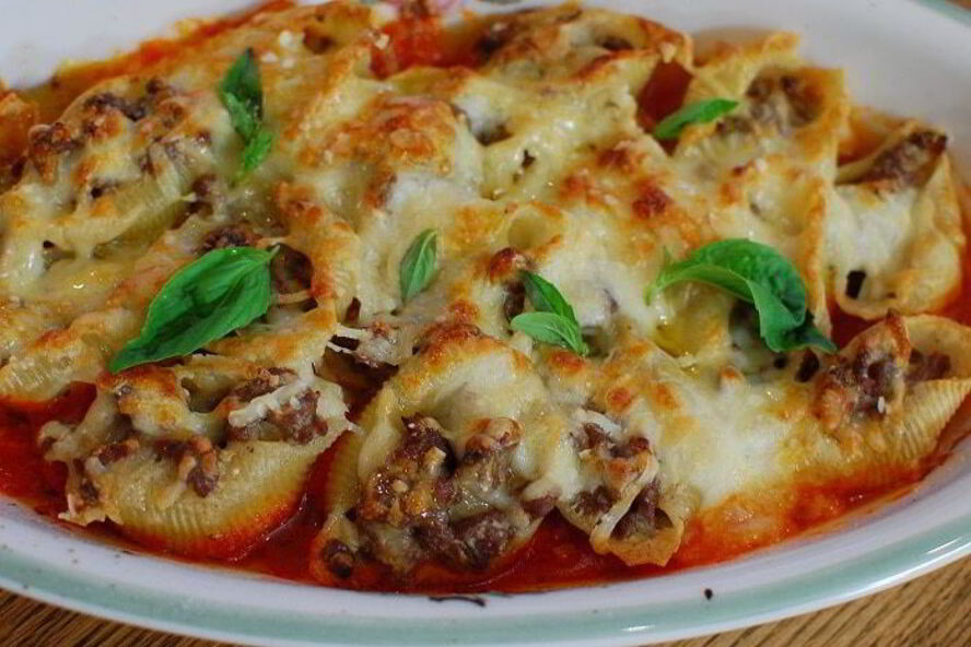 Рецепт фаршированных макарон под соусом бешамель