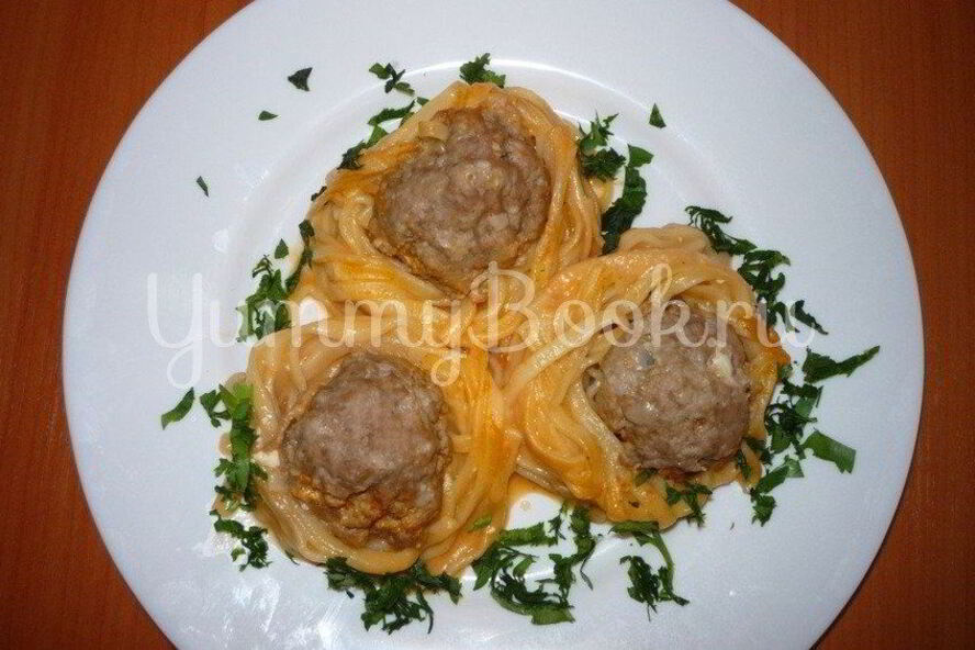 Рецепт макарон гнезда с фаршем из мультиварки