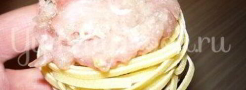 макароны гнезда с фаршем из мультиварки. Шаг 5