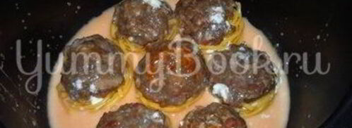 макароны гнезда с фаршем из мультиварки. Шаг 7