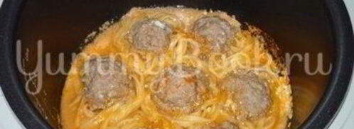 макароны гнезда с фаршем из мультиварки. Шаг 8