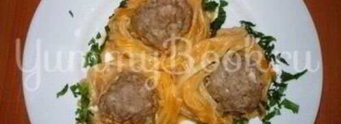 макароны гнезда с фаршем из мультиварки. Шаг 9