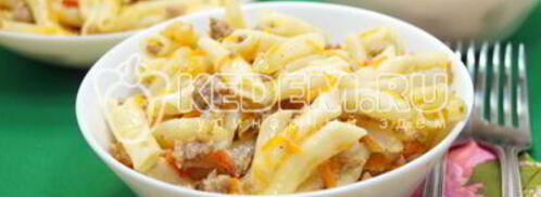 макароны с фаршем на сковороде. Шаг 11