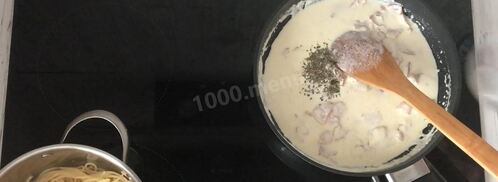 паста карбонара классическая со сливками. Шаг 8