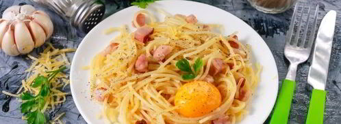 паста карбонара с беконом без сливок. Шаг 13