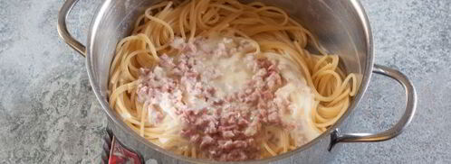 паста карбонара с ветчиной и сливками. Шаг 10