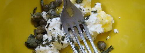 паста с творогом, каперсами и мятой. Шаг 3