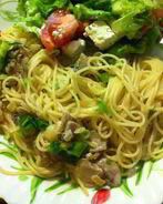 Паста в сливочно-грибном соусе