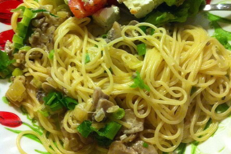 Рецепт пасты в сливочно-грибном соусе