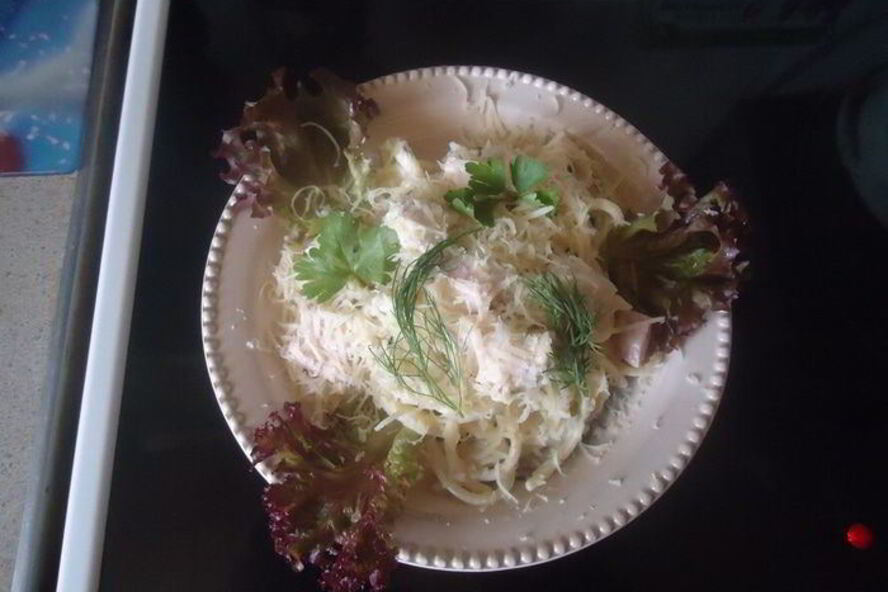 Рецепт спагетти в сливочном соусе