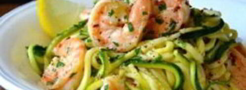 зеленые спагетти из кабачков с креветками. Шаг 6