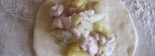 манты с картошкой и салом. Шаг 4