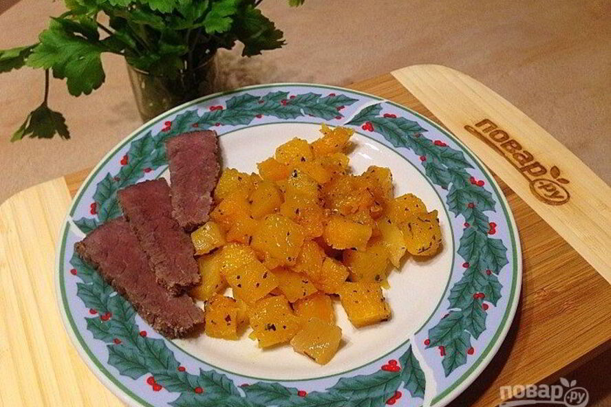 Рецепт мгновенного гарнира из тыквы