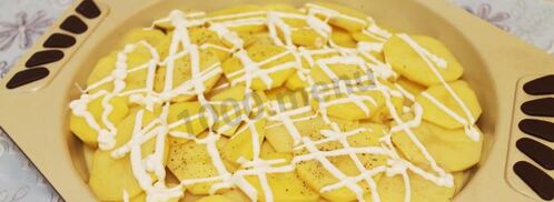 картошка по-французски с грибами лисичками в духовке. Шаг 4