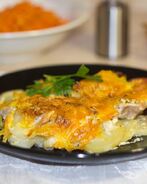 Мясо по-французски классически в духовке с картошкой