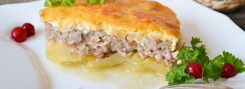 мясо по-французски с картофелем и фаршем. Шаг 18