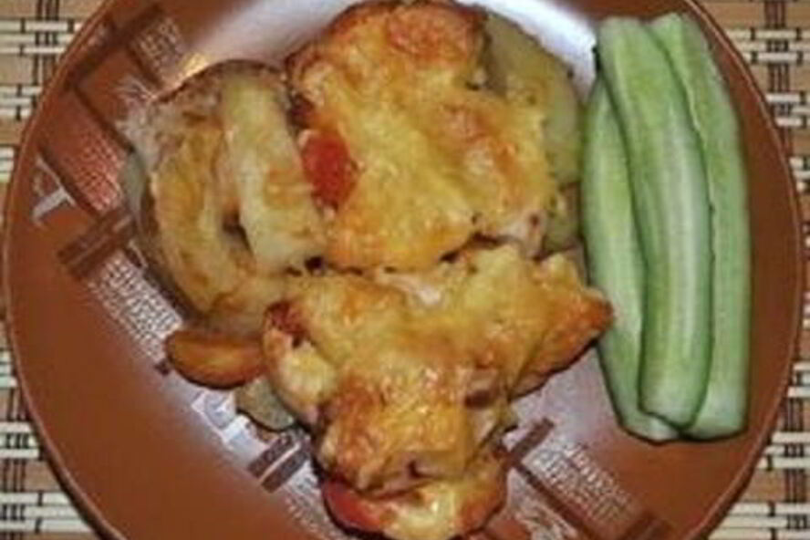 Рецепт мяса по-французски с курицей