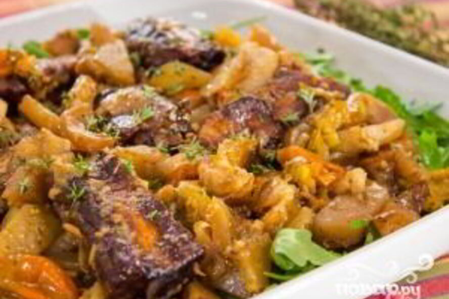 Рецепт бараньих ребрышек с овощами