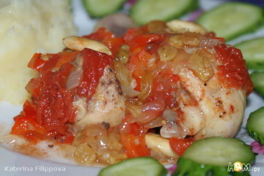 Рецепт куриной голени с миндалем