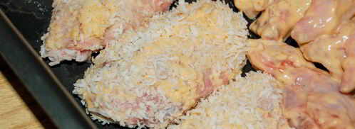 куриные крылышки, жаренные в кокосовой стружке. Шаг 5