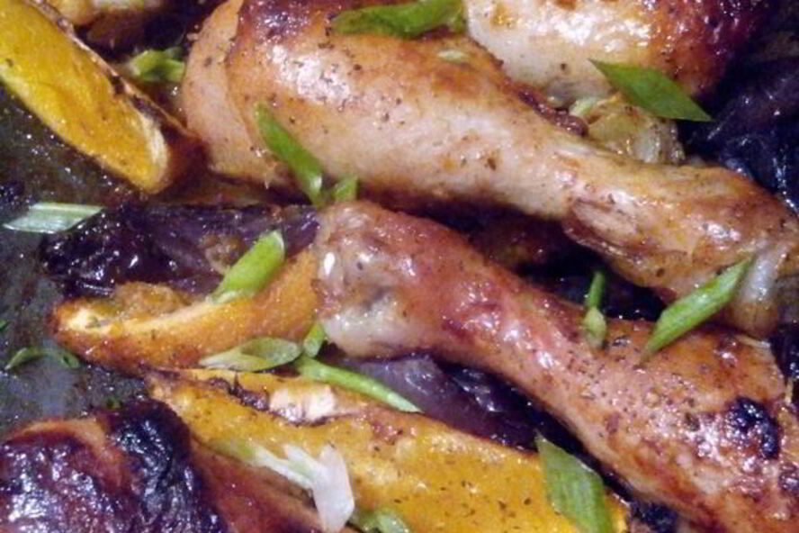 Рецепт курицы с апельсинами и луком