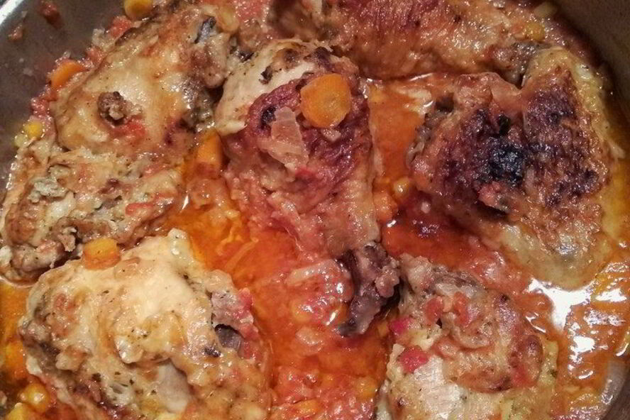 Рецепт курицы с овощами