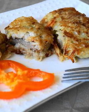 Свиные отбивные в картофельной шубке