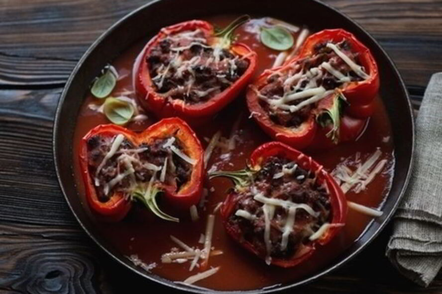 Рецепт фаршированного перца с густым томатным соусом