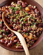 Горячее лобио из красной фасоли с мясом