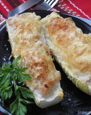 Кабачки с мясной начинкой запеченные в духовке