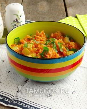 Кабачки с рисом в мультиварке