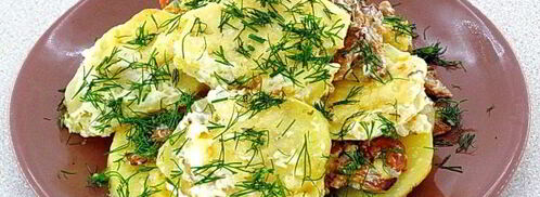 картофель, запеченный с лисичками в мультиварке. Шаг 19