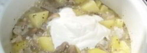 картошка тушеная с грибами и сметаной. Шаг 6