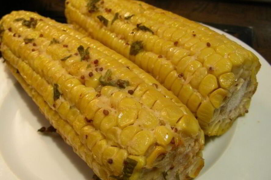 Рецепт кукурузы, запеченной с соусом из хрена и горчицы