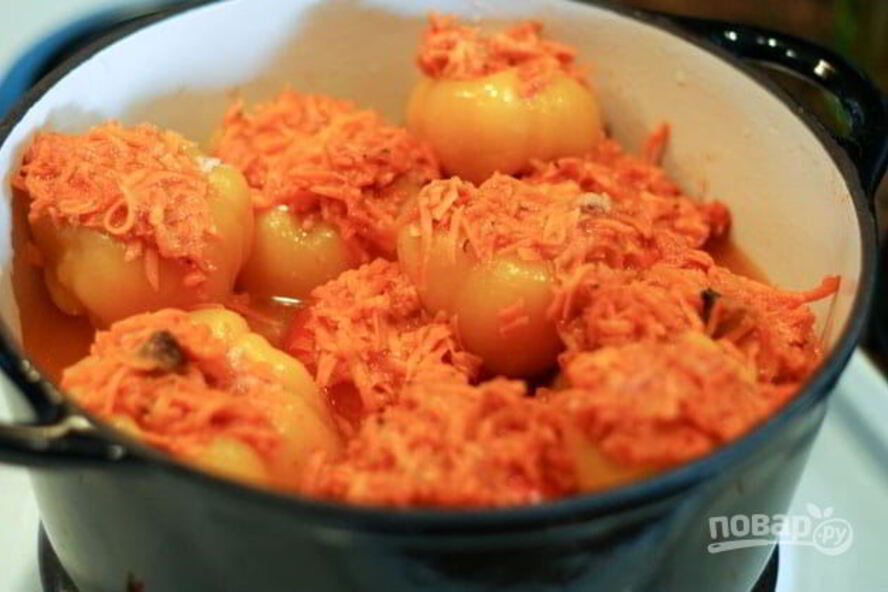 Рецепт перца, фаршированного морковью