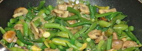 спаржевая фасоль с грибами. Шаг 7