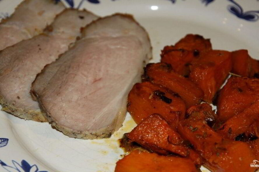 Рецепт тыквы со свининой в духовке