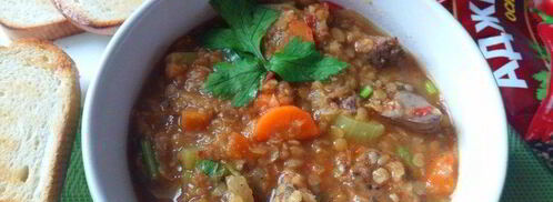 дал из красной чечевицы с куриной печенью. Шаг 10