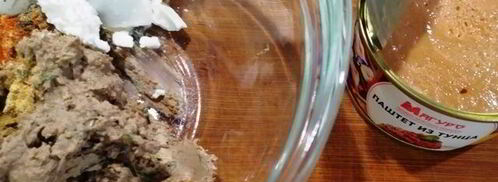 гедза с паштетом из тунца и куриной печенью. Шаг 7