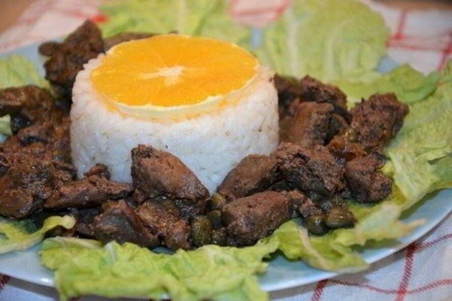 Рецепт куриной печени с каперсами и рисом