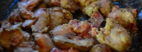 куриная печень с овощами в кисло-сладком соусе. Шаг 5