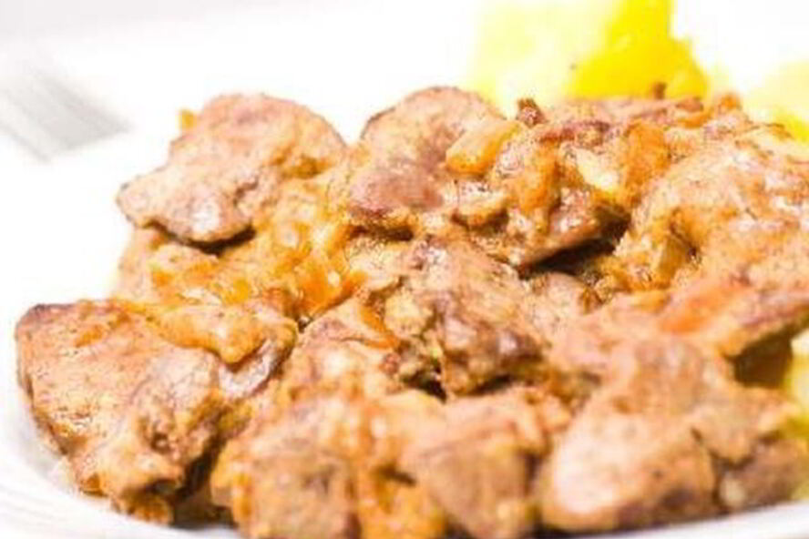 Рецепт куриной печени в банановом соусе